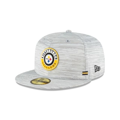 Pittsburgh Steelers Gorra | New Era Official NFL Fall Sideline 59fifty Fitted Cap Mexico - Grises